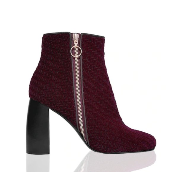 Stella McCartney Shoes - STELLA McCARTNEY🌺Maroon Velvet Ankle Boots